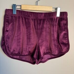 Juicy Couture Velour Rhinestone Logo Sleep Shorts Womens Size Medium Purple Sexy
